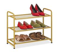 (TG. 48x60x25 cm) Relaxdays Scarpiera Ingresso, Mobiletto Portascarpe con 3 Ripi