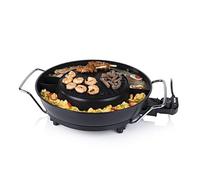 Tristar Korean Hot Pot Grill Fondue Schwarz Barbecue Coreano Numerosi Accessori Inclusi-3 L-4 persone-1800 W, Lega di Acciaio, Nero