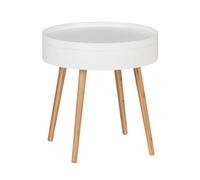 (TG. 49,5 x 51,5 x 49,5 cm) Wenko Tavolino Finja con Vassoio e vano portaoggetti