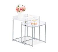 (TG. 49x40x35 cm) relaxdays Set 2 Tavolini da Salotto, Quadrati, Tavoli Moderni