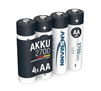 ANSMANN Mignon AA Batteria ricaricabile 2700mAh NiMH - Batteria professionale ad alta capacità per fotocamere digitali (confezione da 4) - Batterie