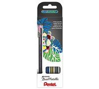 (TG. 4er Set sortiert) Pentel Dual Metallic Penna stick a sfera Nero, Blu, Oro,
