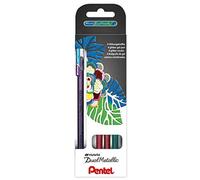 (TG. 4er Set sortiert) Pentel Dual Metallic Penna stick a sfera Verde, Arancione