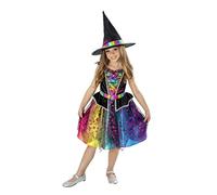 (TG. 5-6 anni) Rubies Barbie Witch Deluxe Costume per ragazze, vestito multicolo