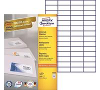 (TG. 5,600 Etiketten, 52,5 x 21,2 mm) Avery 3668 Etichetta Multiuso 52.2X21.2 mm