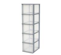 (TG. 5 Cassetti/Profondo) Iris Ohyama Cassettiera in Plastica, Portaoggetti, 5 C