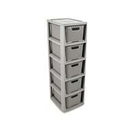 (TG. 5 Körben) BranQ - Home essential Scaffale in rattan con 5 cestini in plast