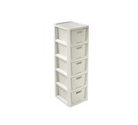 (TG. 5 Körben) BranQ - Home essential Scaffale in Rattan, Crema, 5 Körben - NU