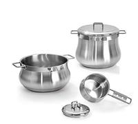 (TG. 5 pezzi) Barazzoni Batteria Tummy 5 pezzi, acciaio inox 18/10, Made in Ital