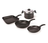 (TG. 5 Pezzi) Moneta Etnea Batteria Smart Set da 5 Pezzi, Padella 24 cm, Wok 28