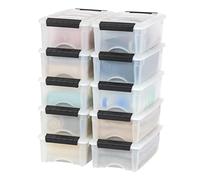 (TG. 5 Qt. - 10 Pack) IRIS Contenitori impilabili in plastica da 6 litri, con co
