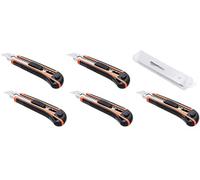 (TG. 5 unit ) Amazon Basics Resistente taglierino retrattile con manico ergonomi