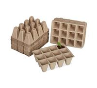 (TG. 5 x 16,5 x 12 cm) relaxdays Set da 24 Griglie per Vasetti da Semina, Tavole