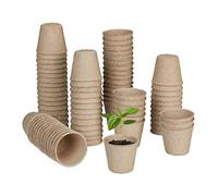 (TG. 5 x 6 cm) relaxdays Set da 80 Vasetti per Piantine, Biodegradabili, da Torb