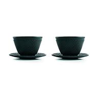 (TG. 5 x 8 x 10 cm) IBILI Set di 2 tazze + 2 piattini in ghisa, 0,12 litri, inte