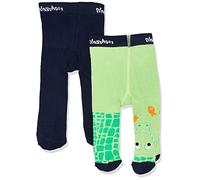 (TG. 50-56) Playshoes Krokodil 2er Set Collant, Verde/Marine, 50-56 Unisex-Bambi