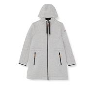 (TG. 50) CMP - Parka in lana da donna con cappuccio fisso, Grigio Mel.-Nero, 56