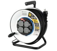 (TG. 50 m) Electraline 49071 PRO-Line 49071-Avvolgicavo in Metallo Professionale