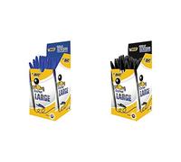 (TG. 50 pezzi) Bic Cristal Large Punta Larga 1,6 mm Confezione 50 Penne Colore B