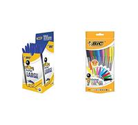 (TG. 50 pezzi) Bic Cristal Large Punta Larga 1,6 mm Confezione 50 Penne Colore B