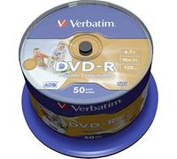 (TG. 50 unidades) Verbatim DVD-R 4,7 GB 16x vergini full ink wide printable stam