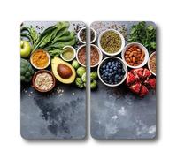 (TG. 50 x 28,5 cm) KESPER Piastra di taglio in vetro/piastra a buffet, materiale