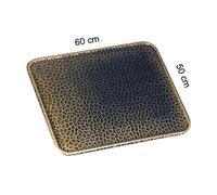 Kamino-Flam Piastra di base, piastra parascintille camino stufa in ottone anticato, ca. 50 x 60 cm