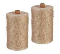 (TG. 500 m) Relaxdays Spago di Iuta 1 mm, 2 Rotoli Juta 500 m ciascuno, Corda Ec