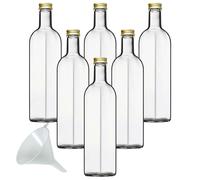 (TG. 500 ml) Viva Haushaltswaren Glasflasche Bottiglie di Vetro, Argento, 500 ml
