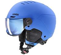 (TG. 51-55 cm) uvex rocket jr visor, casco da sci robusto per bambini, con visie