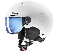 (TG. 51-55 cm) uvex rocket jr visor, casco da sci robusto per bambini, con visie
