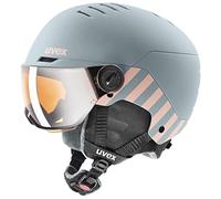 (TG. 51-55 cm) uvex rocket jr visor, casco da sci robusto per bambini, con visie