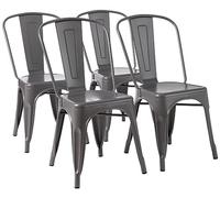 (TG. 51 cm x 43 cm x 85 cm) Amazon Basics - Set da 4, Sedie da pranzo in metallo