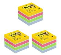 (TG. 51 mm x 51 mm, Pacco da 3) Post-it Notes Mini Cubo, 51 x 51 mm, 400 Fogli,