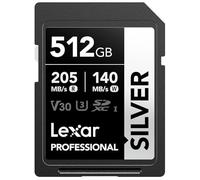 (TG. 512GB) Lexar 512GB SD Card SILVER, fino a 205 MB/s in Lettura, Scheda di Me