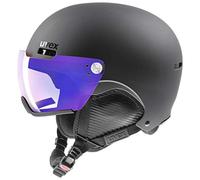 (TG. 52-55 cm) uvex hlmt 500 Visor V, Casco da Sci Unisex Adulto, Black Mat, 52-
