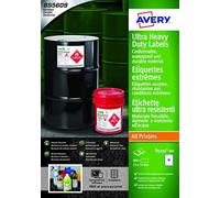 (TG. 52 x 74 mm) Avery B5274-50 (52,5 x 74,3 mm) Extra forte, etichette GHS indu