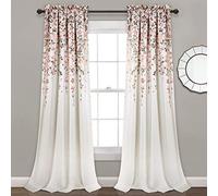 (TG. 52W x 84L) Lush Decor Fiori piangenti, poliestere, fard e grigio, 52W x 84L