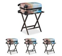 (TG. 53,5 x 58 x 36,5 cm (Confezione da 4)) Relaxdays Portavaligia, Pieghevole,
