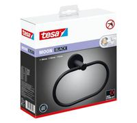 (TG. 53 mm x 184 mm x 130 mm) Tesa Porta asciugamani ad anello MOON BLACK, look