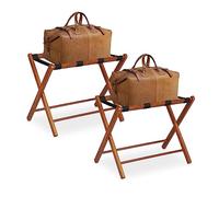 (TG. 54 x 66 x 48 cm) Relaxdays Portavaligie da Camera in Legno, Set da 2, Stand
