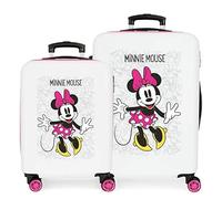 (TG. 55/68 cms) Disney Enjoy the Day Set Valigie per Bambini, 55-68 cm, Bianco -