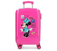 (TG. 55 cm) Disney Enjoy Minnie Hardside Carry-On Suitcase Hello - NUOVO