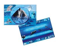 (TG. 550 x 350 mm) HERMA 19087 - Set di 3 sottomani da scrivania con delfini, 55