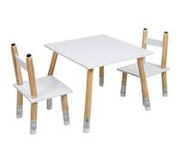 (TG. 55x42x55 cm) HOME DECO KIDS HD6740 HD6740-Tavolo e 2 sedie per Bambini, Bia