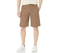 (TG. 56) Dickies Men's Flex Regular Fit Plaid Flat Front 11in Shorts, Mushroom -