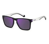 (TG. 56) POLAROID PLD 2139/S Occhiali, Nero e Viola Opaco, 56 Unisex Adulto - NU