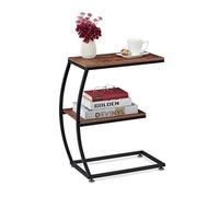 (TG. 57,5x47,5x25 cm) Relaxdays Tavolino Laterale in Stile Industriale, HLP: 57,