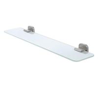 (TG. 57x5x12,8 cm) Tiger Ramos Mensola, Acciaio Inox Spazzolato, Vetro, 57 x 5 x