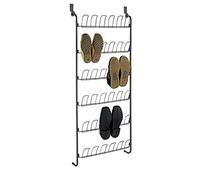 (TG. 59 x 151 x 14 cm) WENKO Mensola Porta per Scarpe, 18 Paia, Colore, Nero/Gri